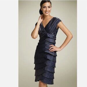 Adrianna Papell Black Tiered Formal Dress SZ 12